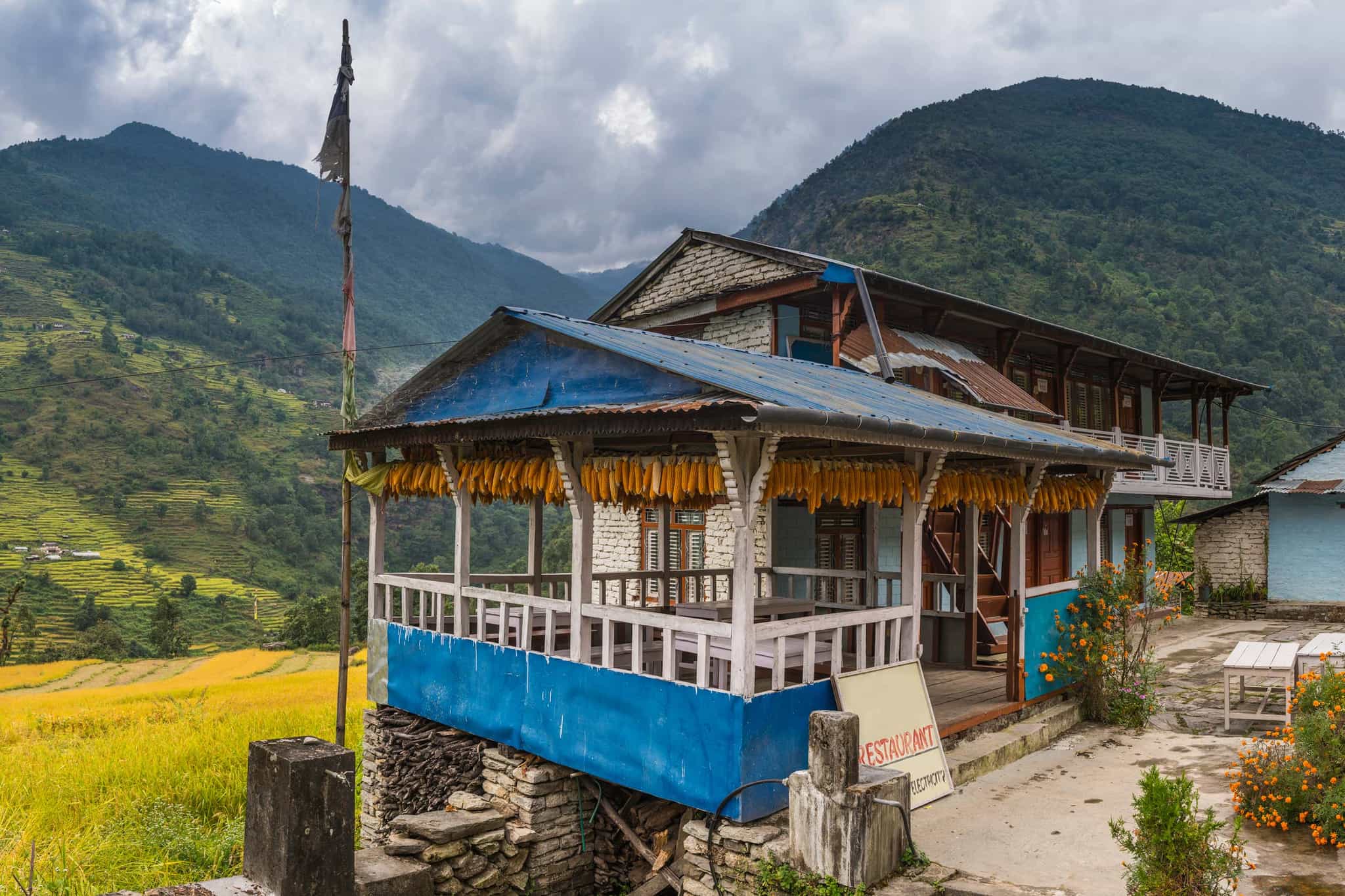 Himalayas traditional teahouse, Nepal. Photo: GettyImages-168856419