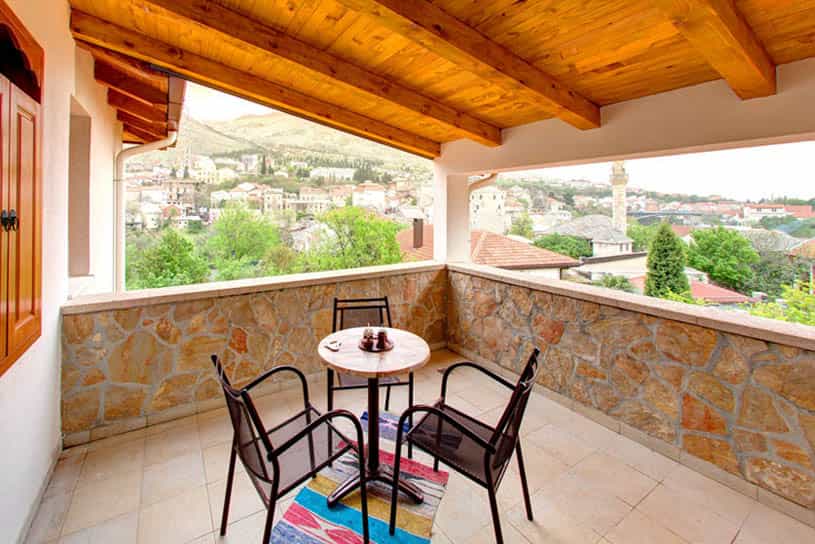 Terrace overlooking the old town in Mostar