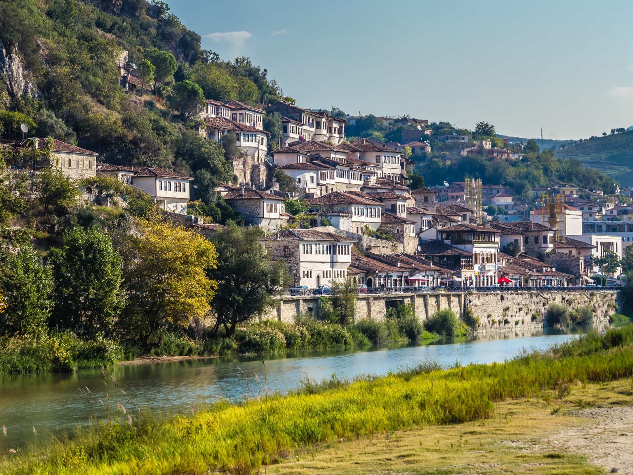 Berat and the Osum River, Albania.