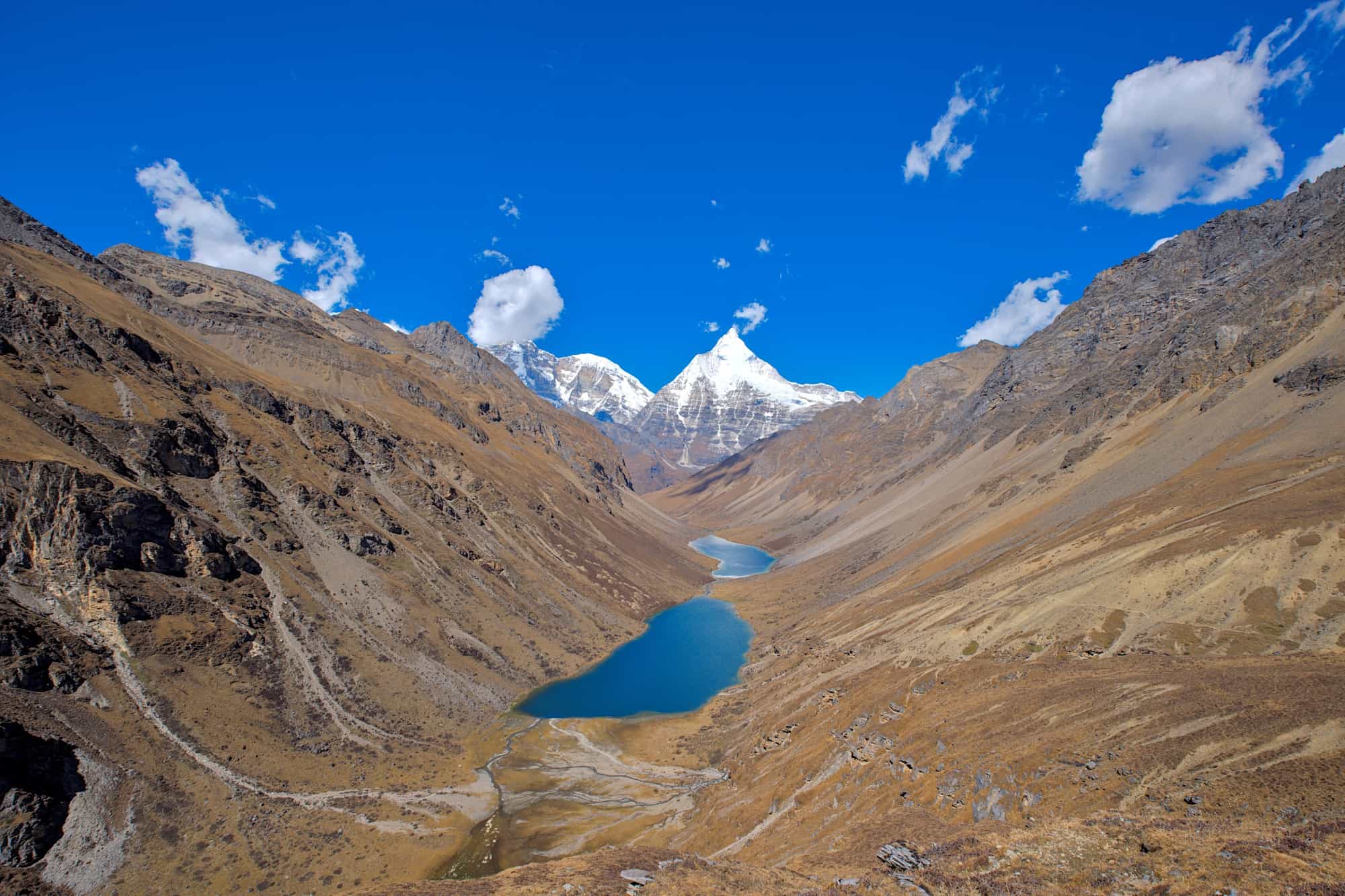 Jomolhari mountain in Bhutan along the Druk Path trek