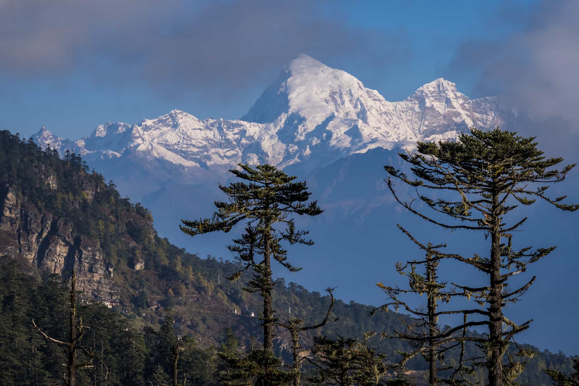 High Himalayan mountains from the Chele la Pass, Bhutan
