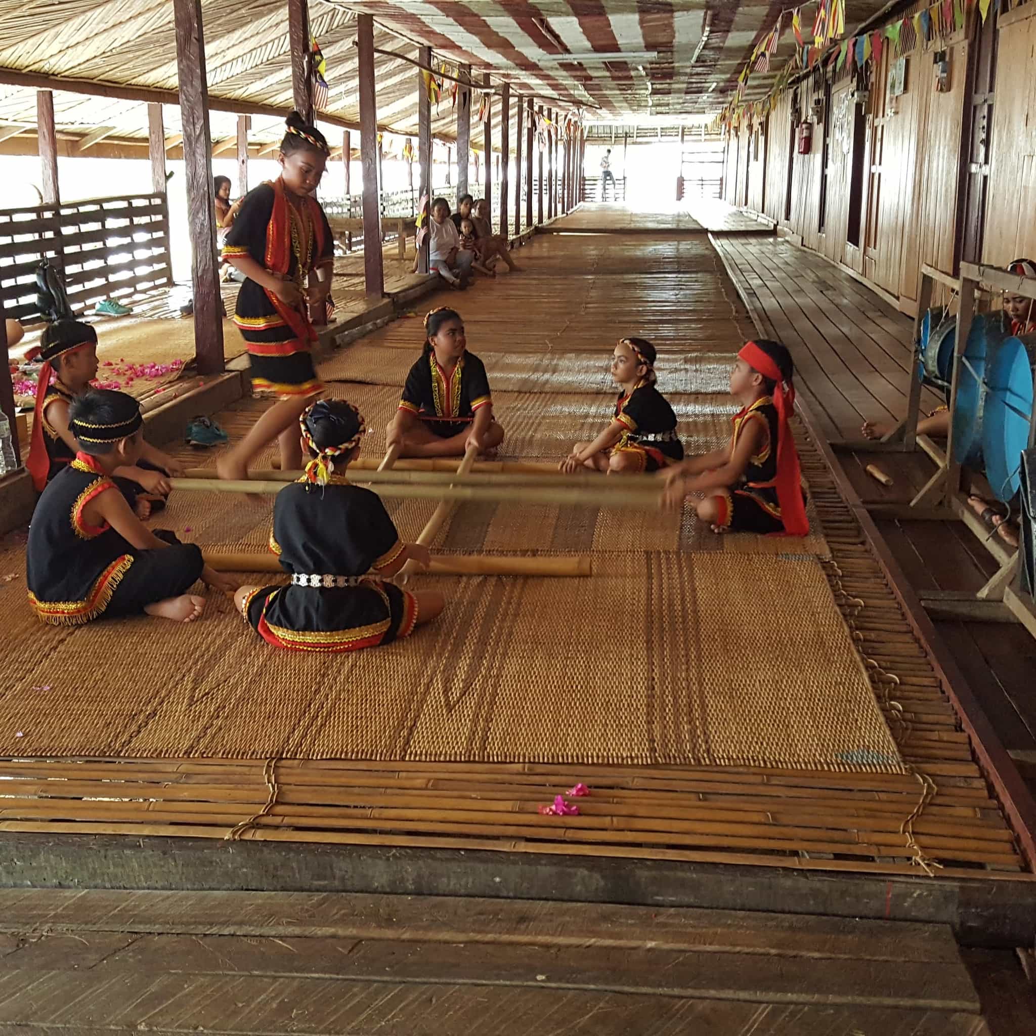 Homestays card - longhouse in Borneo