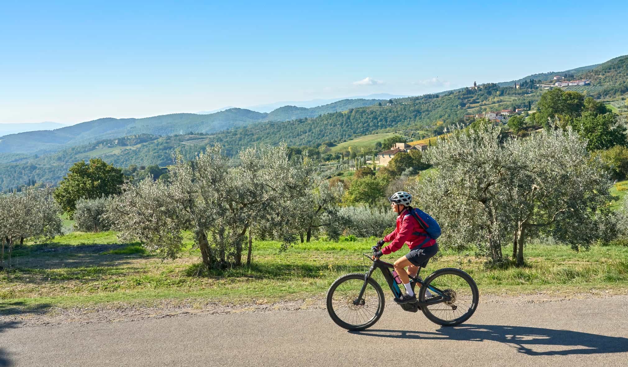 Scenic cycling green valley of Sicily