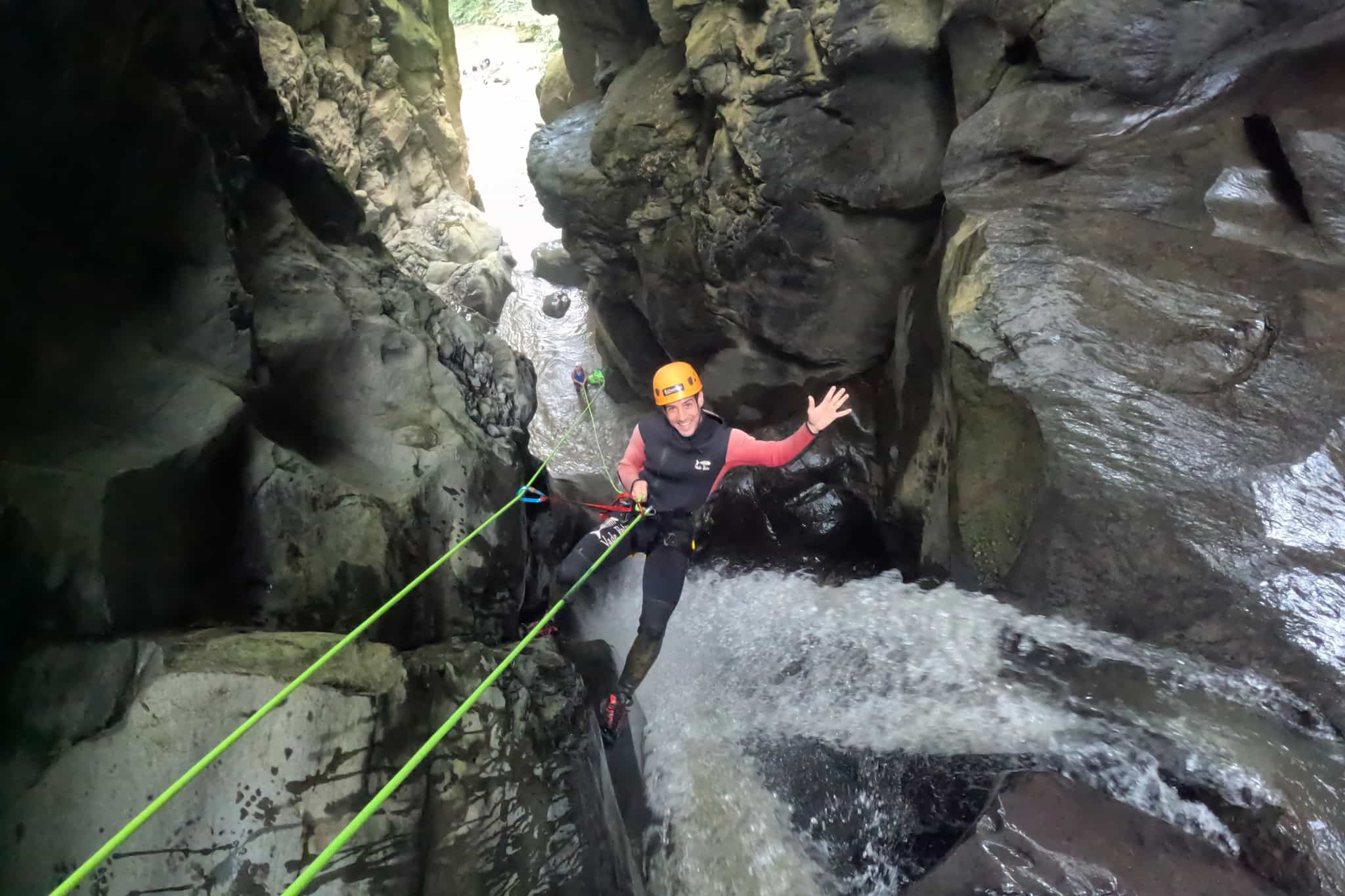 Canyoning on Sao Miguel Island, Azores.