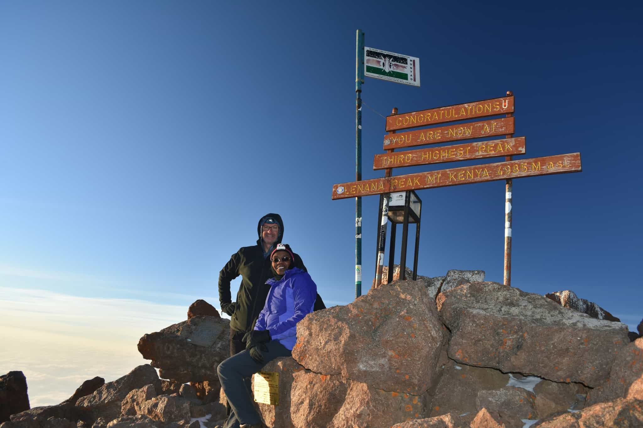 Summit Point Lenana on Mount Kenya via the Chogoria Route