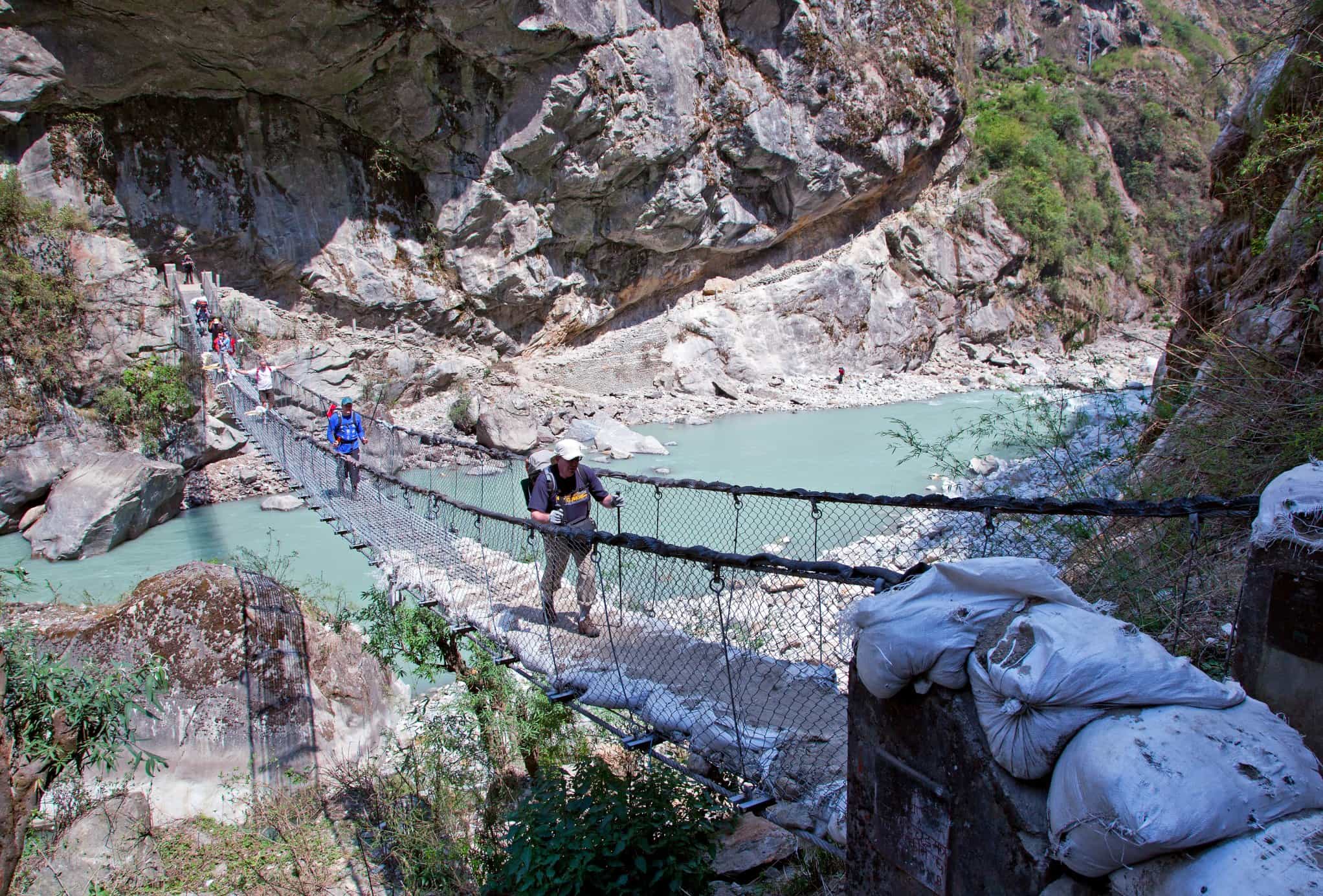 Himalayan rope bridge, Nepal