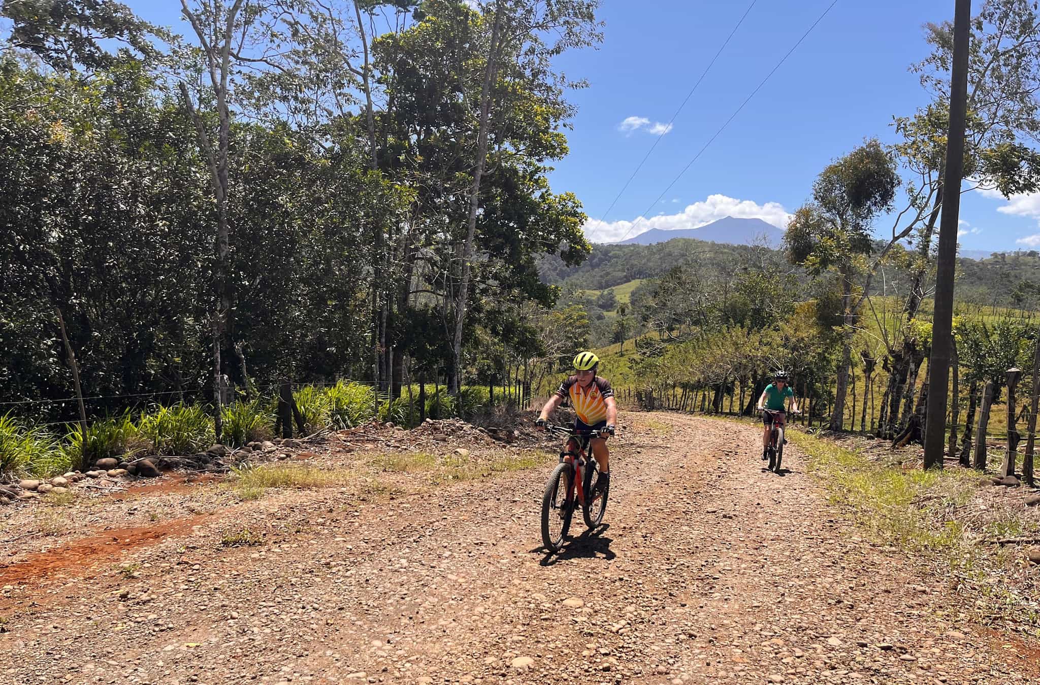 Cycling uphill away from Arenal volcano, Costa Rica