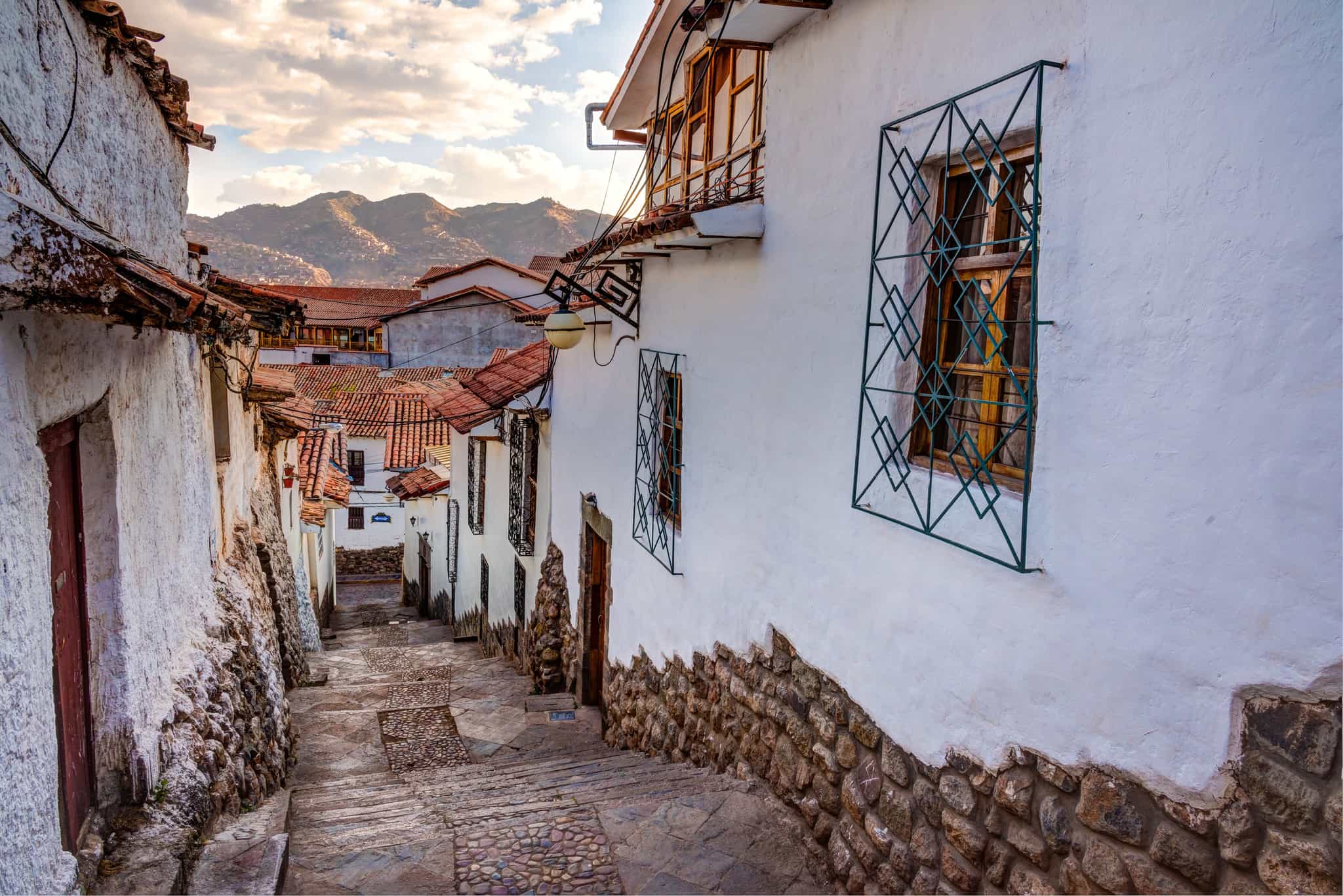 View of San Blas town streets, Cusco, Peru