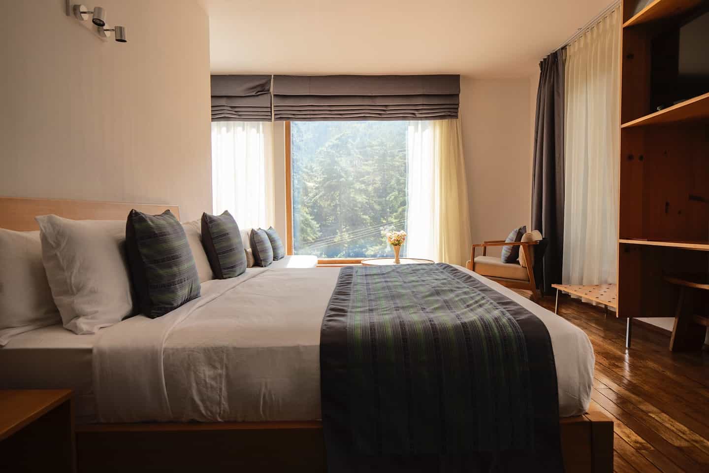 Inside a hotel room.