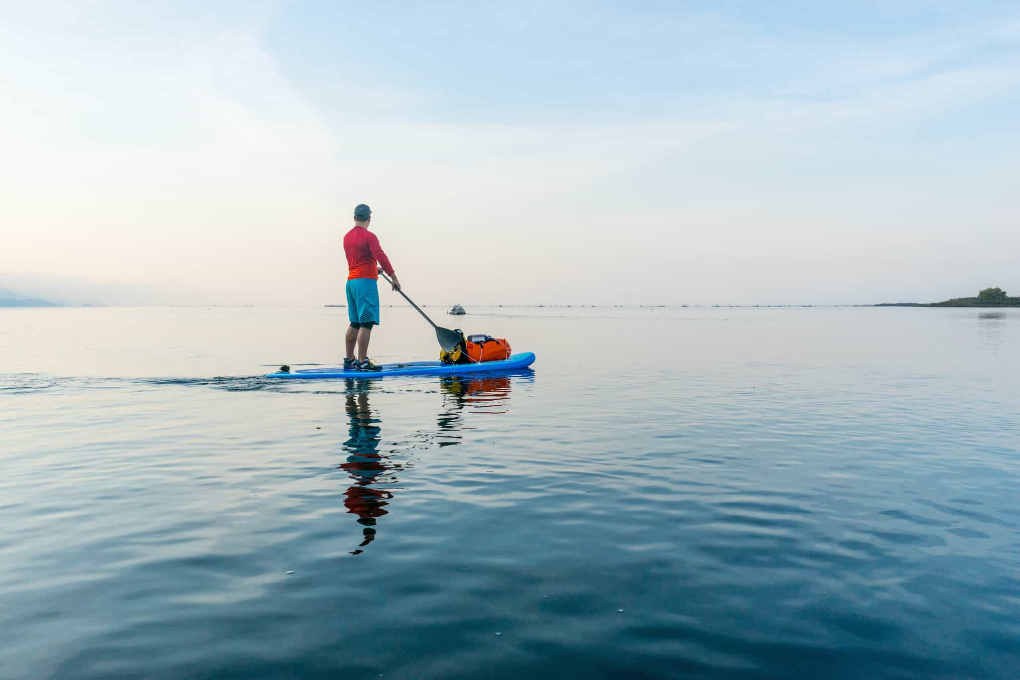 Paddleboarding on Skadar Lake, Montenegro