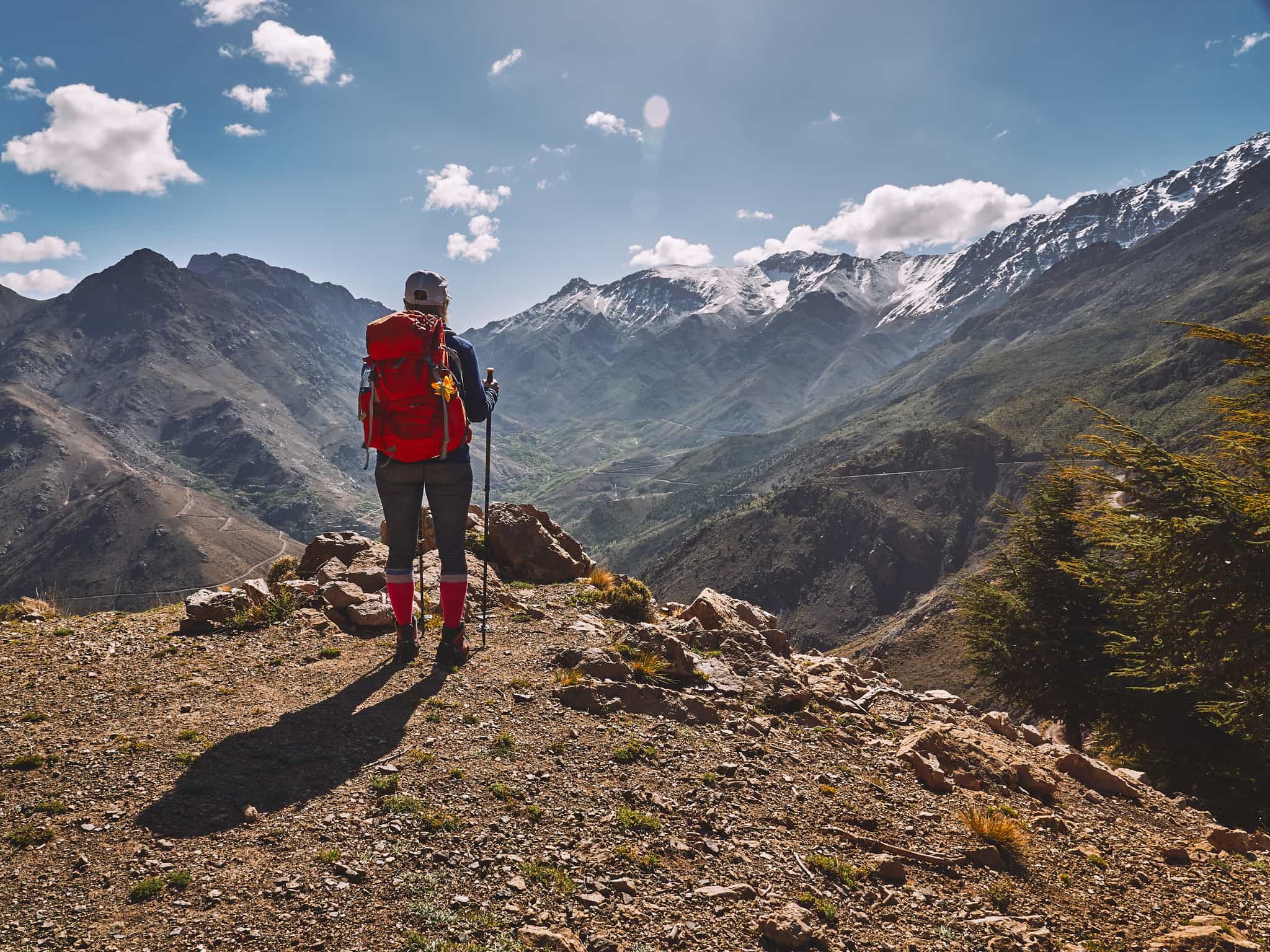 Hiker looks over the Atlas Mountains