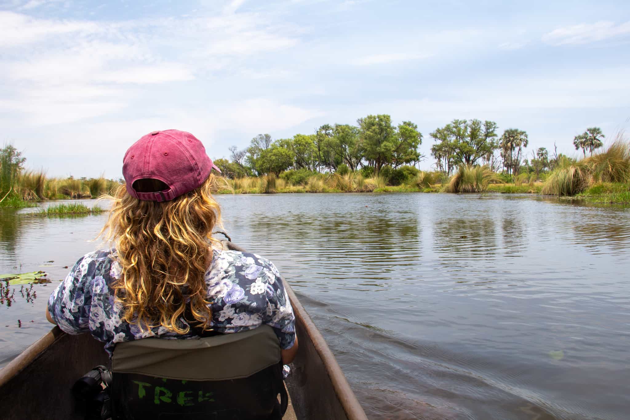 Mokoro in the Okavango Delta, Botswana, at sunset.