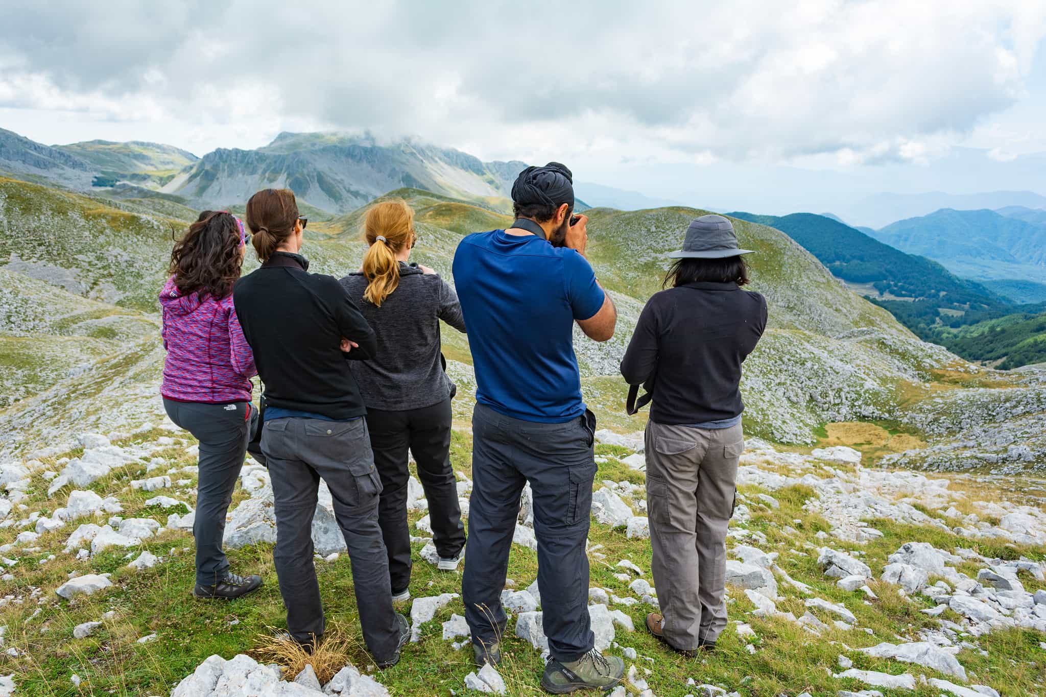 Hiking in the Abruzzo mountains, Italy. Photo: Host/Wildlife Adventures