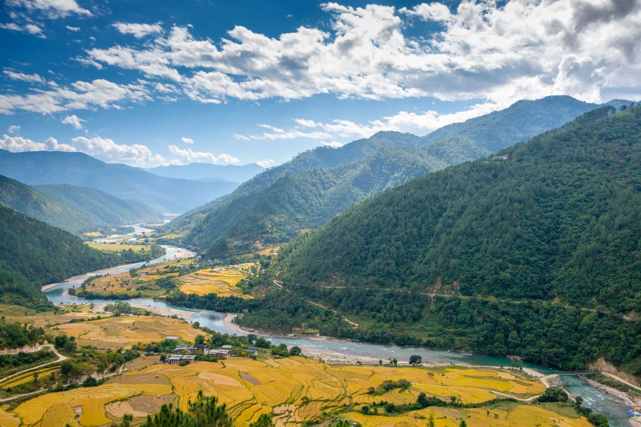 The Paro Valley in Bhutan