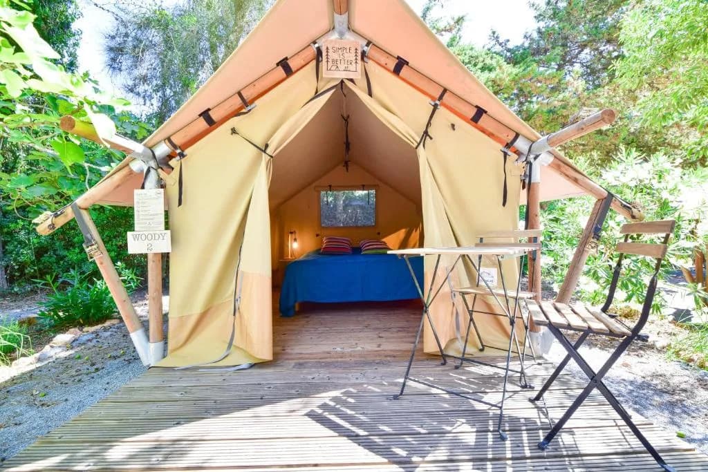 Glamping tent at the Salema Eco Camp in the Algarve, Portugal